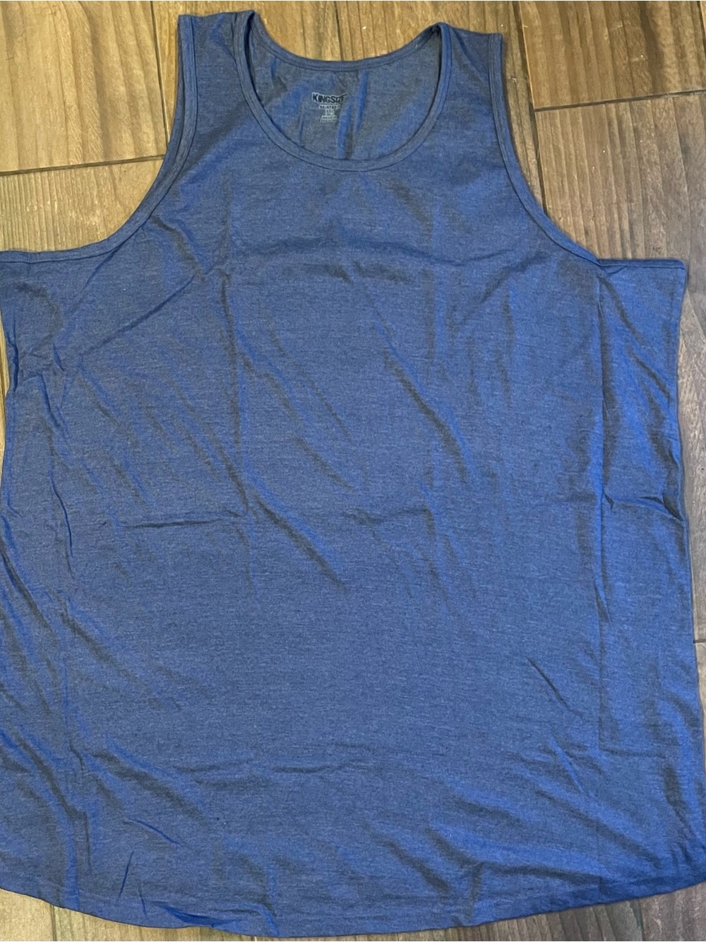 Kingsize Shrink less Longer length Tank Top in Slate Blue 4XL tall